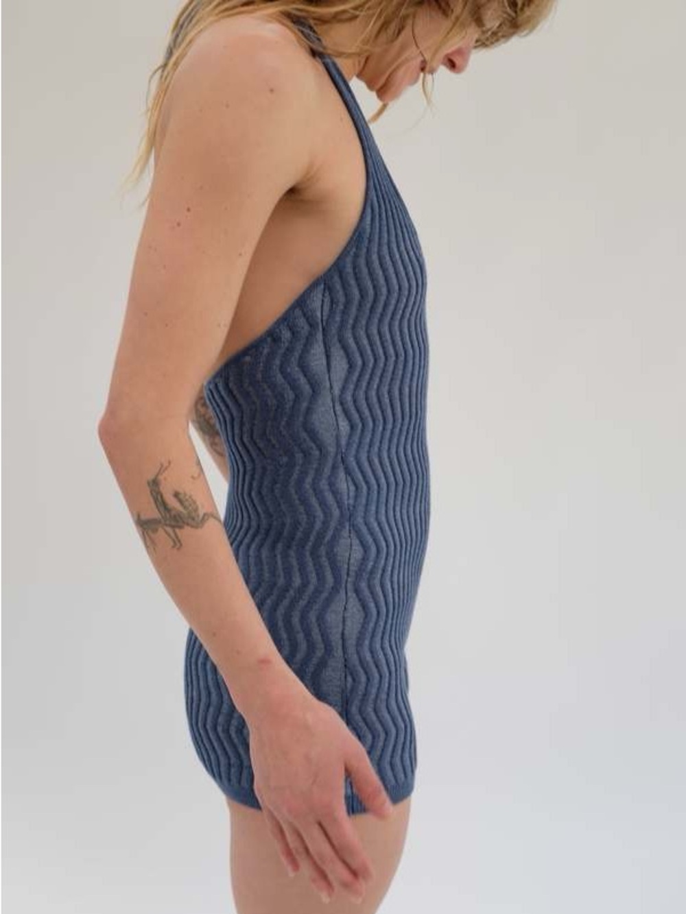 Beklina Blue Halter One-Piece Swim Romper - Picture 7 of 8